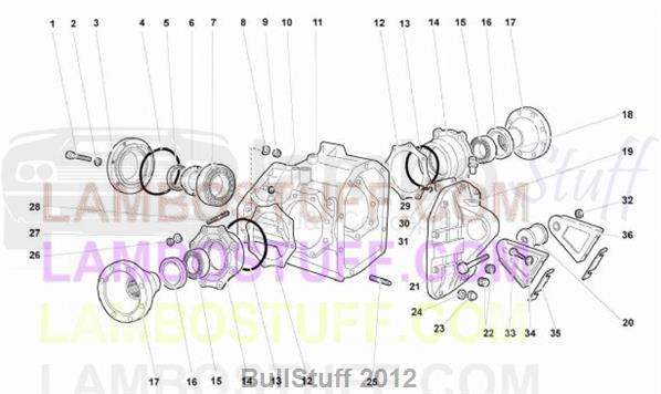 2005 Lamborghini MURCIELAGO ROADSTER CANADA REAR DIFFERENTIAL CASE (26.01.00)
